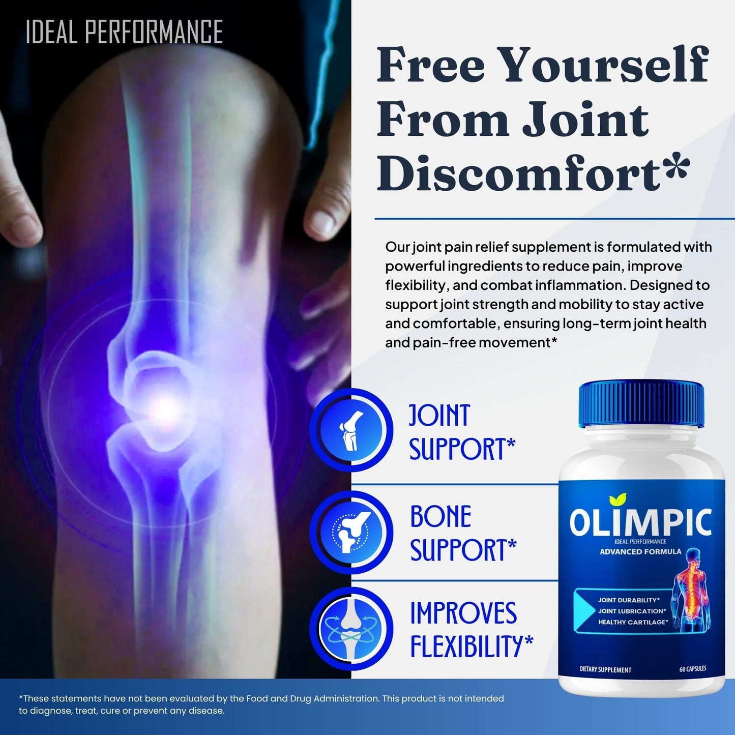 Olimpic Capsules, Advanced Joint Support Supplement Pills for Mobility and Comfort - Maximum Strength, Official Olim Pic Joint Support All Natural Formula, Premium Olim-Pic Reviews (2 Pack) - dailyvitalstore