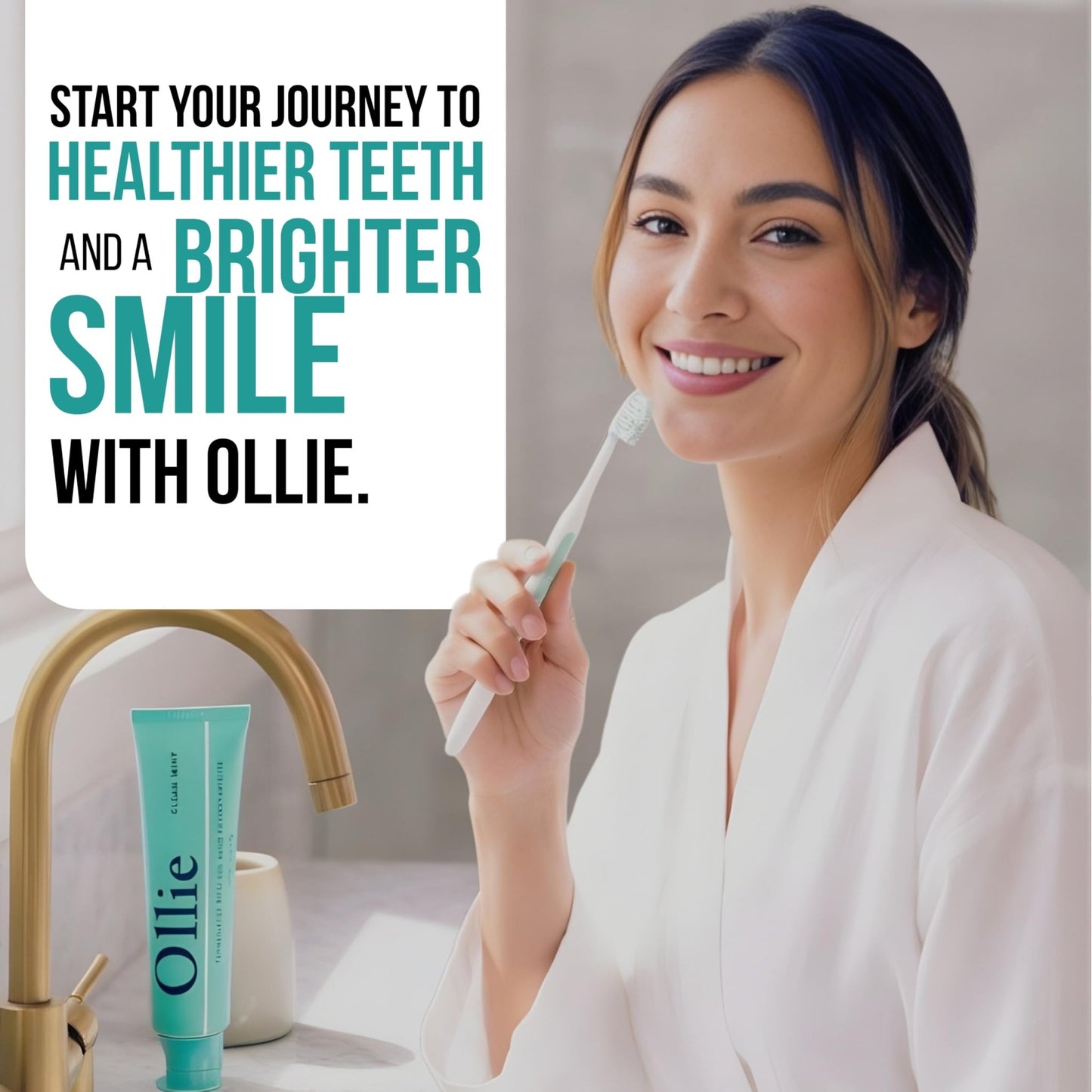 Ollie Fluoride Free 10% Nano Hydroxyapatite Toothpaste for Remineralizing Enamel, Sensitive Teeth & Whitening, - dailyvitalstore
