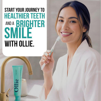 Ollie Fluoride Free 10% Nano Hydroxyapatite Toothpaste for Remineralizing Enamel, Sensitive Teeth & Whitening, - dailyvitalstore