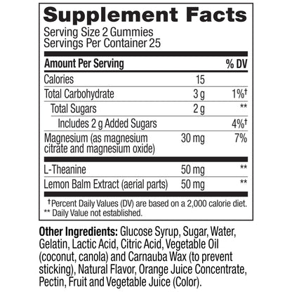 OLLY Kids Chillax Gummy, For a Calm and Relaxed Mood*, Magnesium, L-Theanine, Lemon Balm Extract, Chewable Supplement, Sherbet Flavored, 25 Day Supply - 50 Count - dailyvitalstore