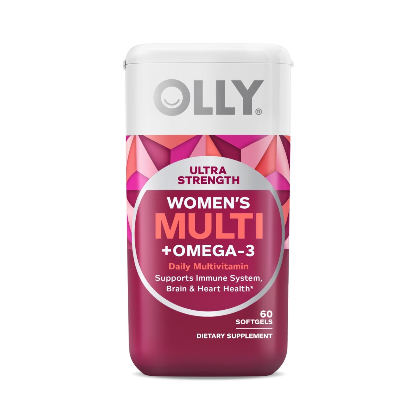 OLLY Ultra Strength Women's Multi Softgels, Overall Health and Immune Support, Omega-3s, Iron, Vitamins A, D, C, E, B12, Daily Multivitamin, 30 Day Supply - 60 Count - dailyvitalstore