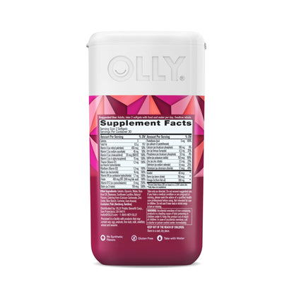 OLLY Ultra Strength Women's Multi Softgels, Overall Health and Immune Support, Omega-3s, Iron, Vitamins A, D, C, E, B12, Daily Multivitamin, 30 Day Supply - 60 Count - dailyvitalstore