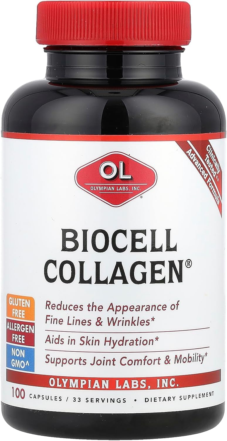 Olympian Labs Biocell Collagen II 1500mg Supplement Capsules Non-GMO, Gluten-Free, Allergan-Free - Supports Skin & Joint Health and Cartilage Producing Cells - dailyvitalstore