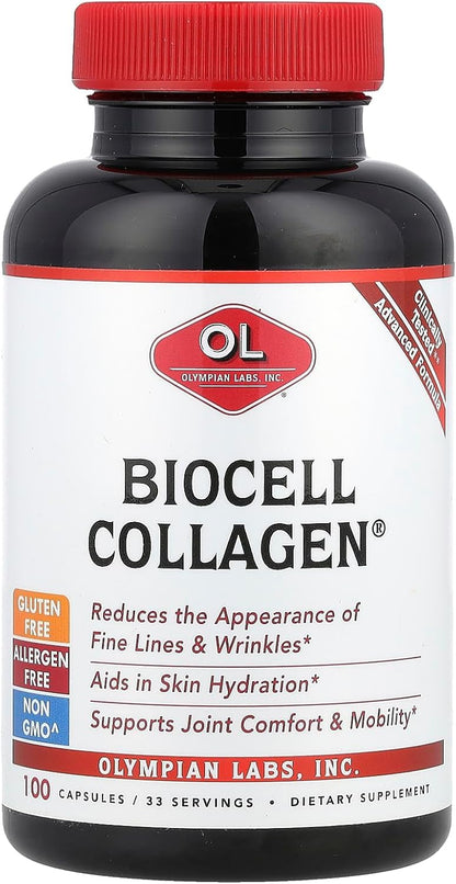 Olympian Labs Biocell Collagen II 1500mg Supplement Capsules Non-GMO, Gluten-Free, Allergan-Free - Supports Skin & Joint Health and Cartilage Producing Cells - dailyvitalstore