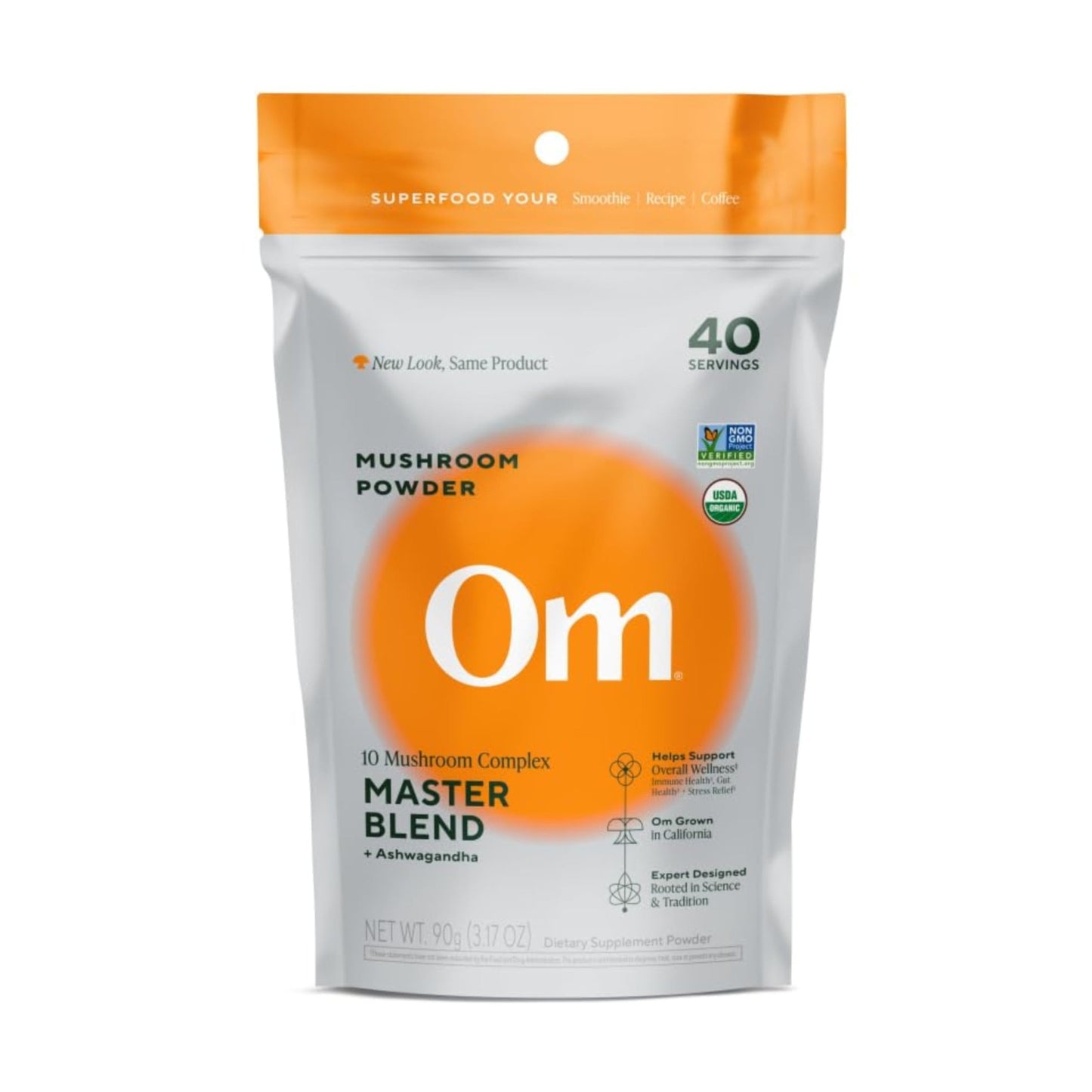 Om Master Blend Mushroom Powder – Organic Mushroom Supplement with 10 Mushrooms and Ashwagandha - Support Immunity, Gut Health & Stress Relief, - dailyvitalstore