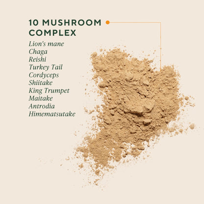 Om Master Blend Mushroom Powder – Organic Mushroom Supplement with 10 Mushrooms and Ashwagandha - Support Immunity, Gut Health & Stress Relief, - dailyvitalstore