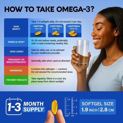 Omega 3 Fish Oil 3600 mg - Omega 3 Supplement | EPA & DHA - Heavy Metals Free - Heart, Brain & Joint Support - Purified Fish Oil for Men & Women - Lemon Flavored - Made in USA, 90 Softgels - dailyvitalstore