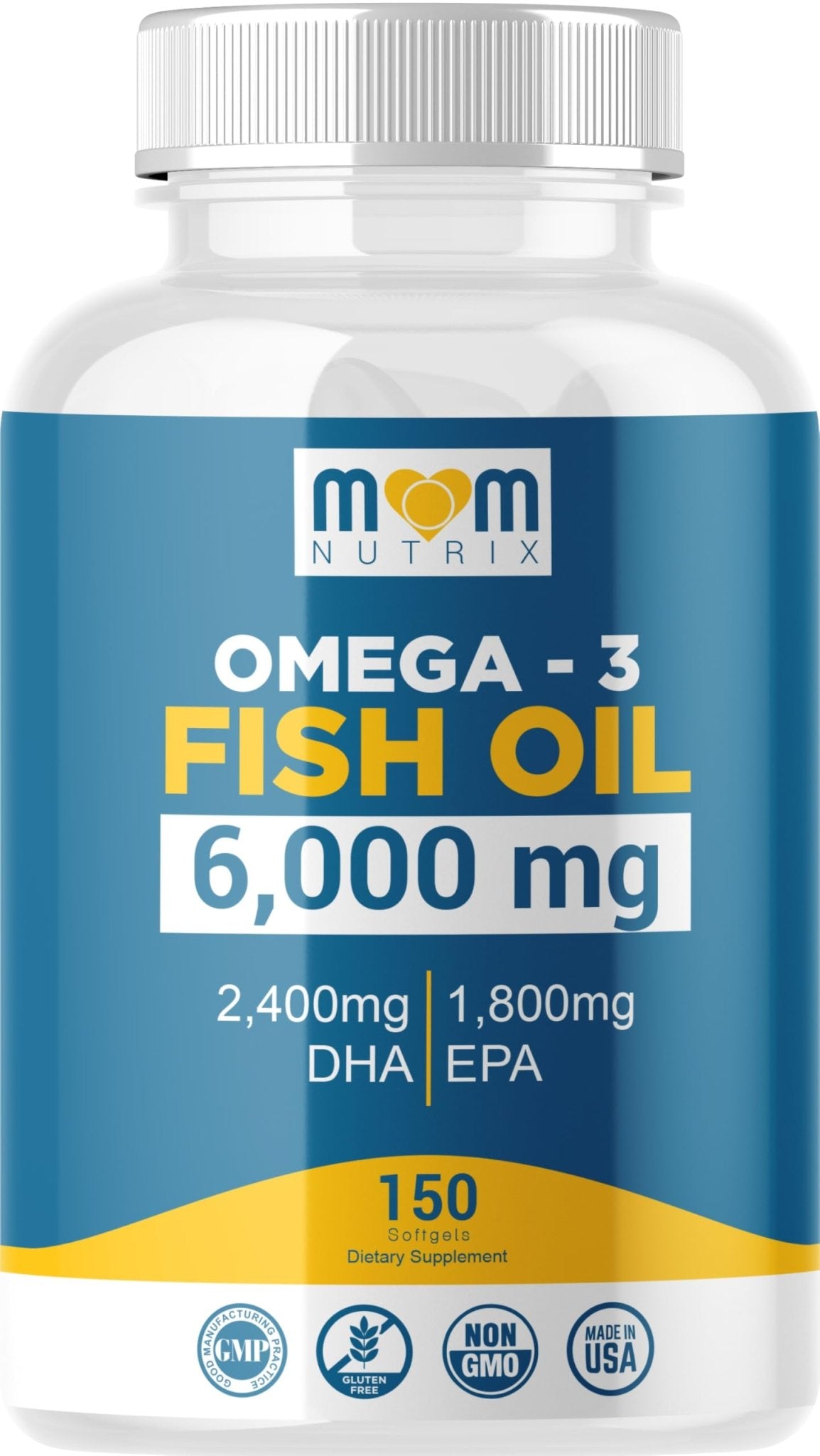 Omega 3 Fish Oil with Maximum EPA DHA - Supports Brain, Liver, Heart & Immunity - Made in The USA - 150 Softgels - dailyvitalstore