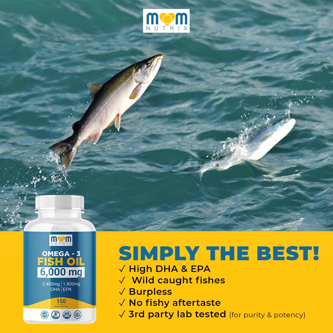 Omega 3 Fish Oil with Maximum EPA DHA - Supports Brain, Liver, Heart & Immunity - Made in The USA - 150 Softgels - dailyvitalstore
