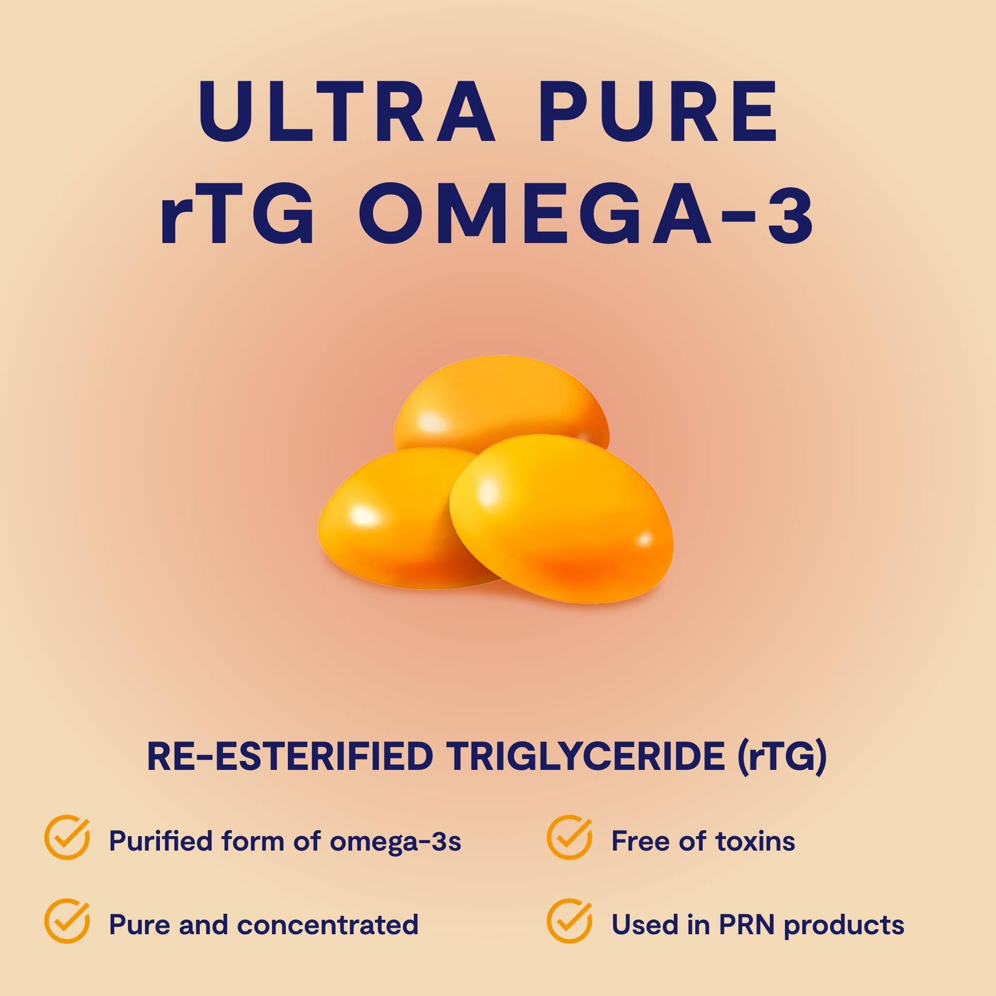 Omega 3 Gummy Chewables - 90 Gel Chews, 30-Day Supply, Citrus Flavor - 1760mg Ultra-Pure rTG Omega 3 for Eye, Heart, Brain, Joint & Immune Health - dailyvitalstore