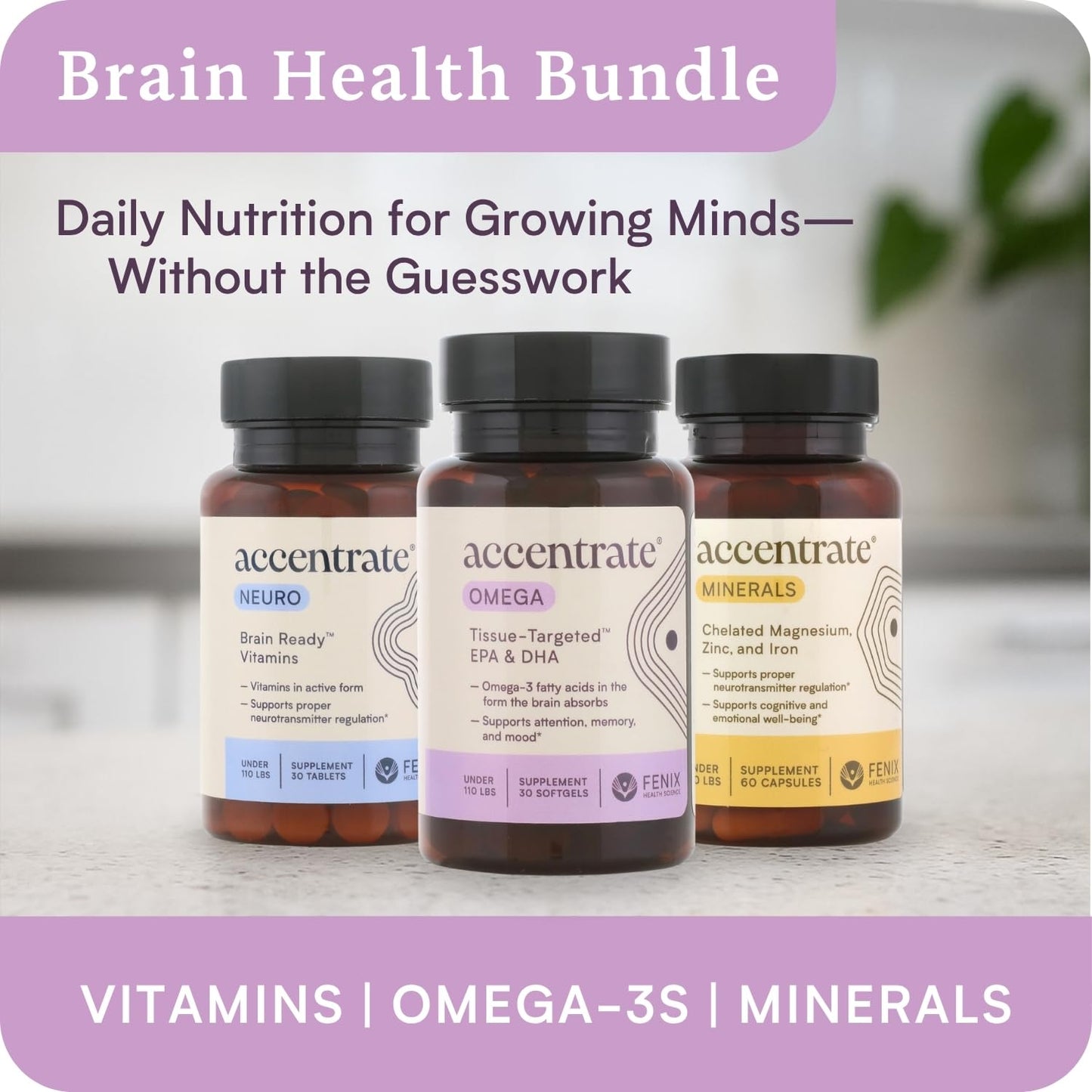 Omega w/LYSOVETA LPC | EPA & DHA Supplements for Brain Health | Focus, Attention, Memory, & Mood | 6X Higher Absorption Than Fish Oil | Omega-3 Fatty Acid Supplements | Highest Potency LPC-DHA - dailyvitalstore