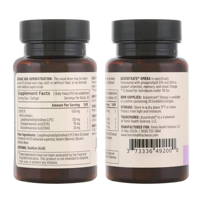 Omega w/LYSOVETA LPC | EPA & DHA Supplements for Brain Health | Focus, Attention, Memory, & Mood | 6X Higher Absorption Than Fish Oil | Omega-3 Fatty Acid Supplements | Highest Potency LPC-DHA - dailyvitalstore