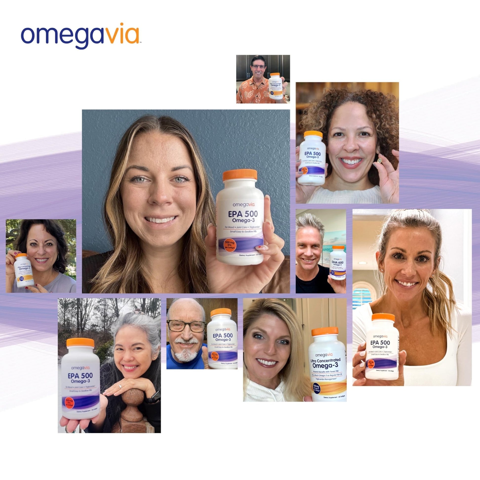 OmegaVia EPA 500, Purified Omega-3 Fish Oil Supplement, 500 mg EPA in Triglyceride Form, Burpless Fish Oil, Non-GMO, Gluten-Free, IFOS 5-Star, 120 Softgels - dailyvitalstore