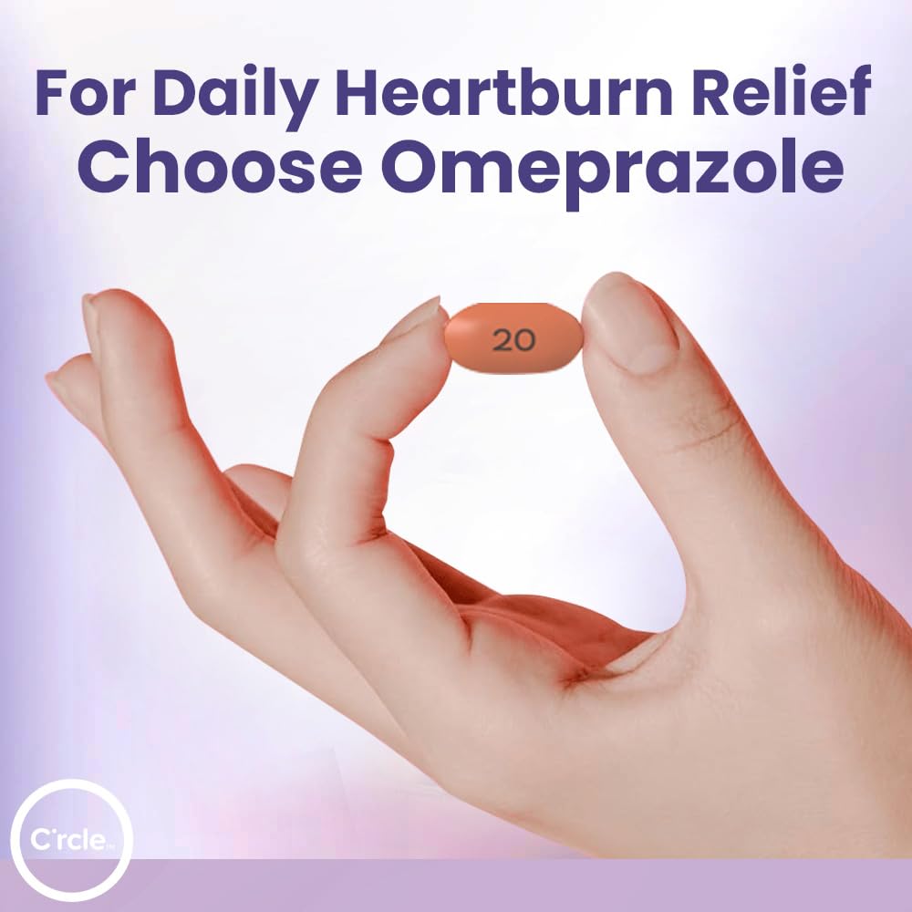 Omeprazole 20mg Bulk 84 ct - Heartburn Medicine Omeprazole Tablets - Acid Reducer Pills for Heartburn Relief and Acid Reflux Medicine - Six 14 Ct Bottles - dailyvitalstore