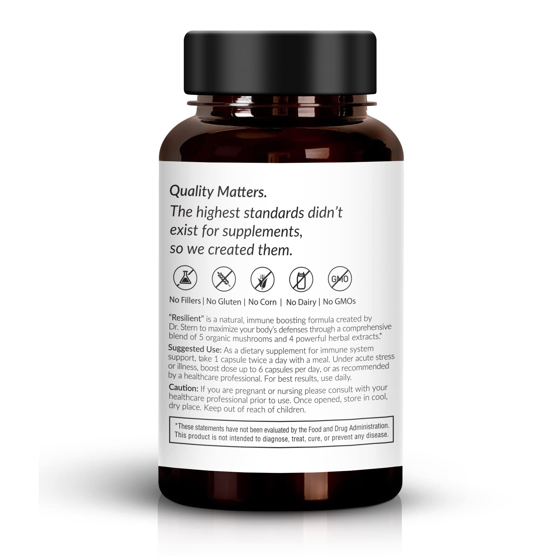 OMISSANDI-WELLNESS Resilient - Natural Immune System Support - Dr. Ian Stern Formulated - to boost your defenses - W/Organic Mushroom Blend, Echinacea, Astragalus & More - Vegan - Made in USA- 60 Caps - dailyvitalstore
