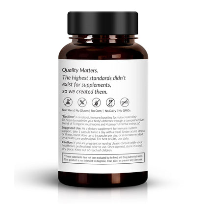 OMISSANDI-WELLNESS Resilient - Natural Immune System Support - Dr. Ian Stern Formulated - to boost your defenses - W/Organic Mushroom Blend, Echinacea, Astragalus & More - Vegan - Made in USA- 60 Caps - dailyvitalstore