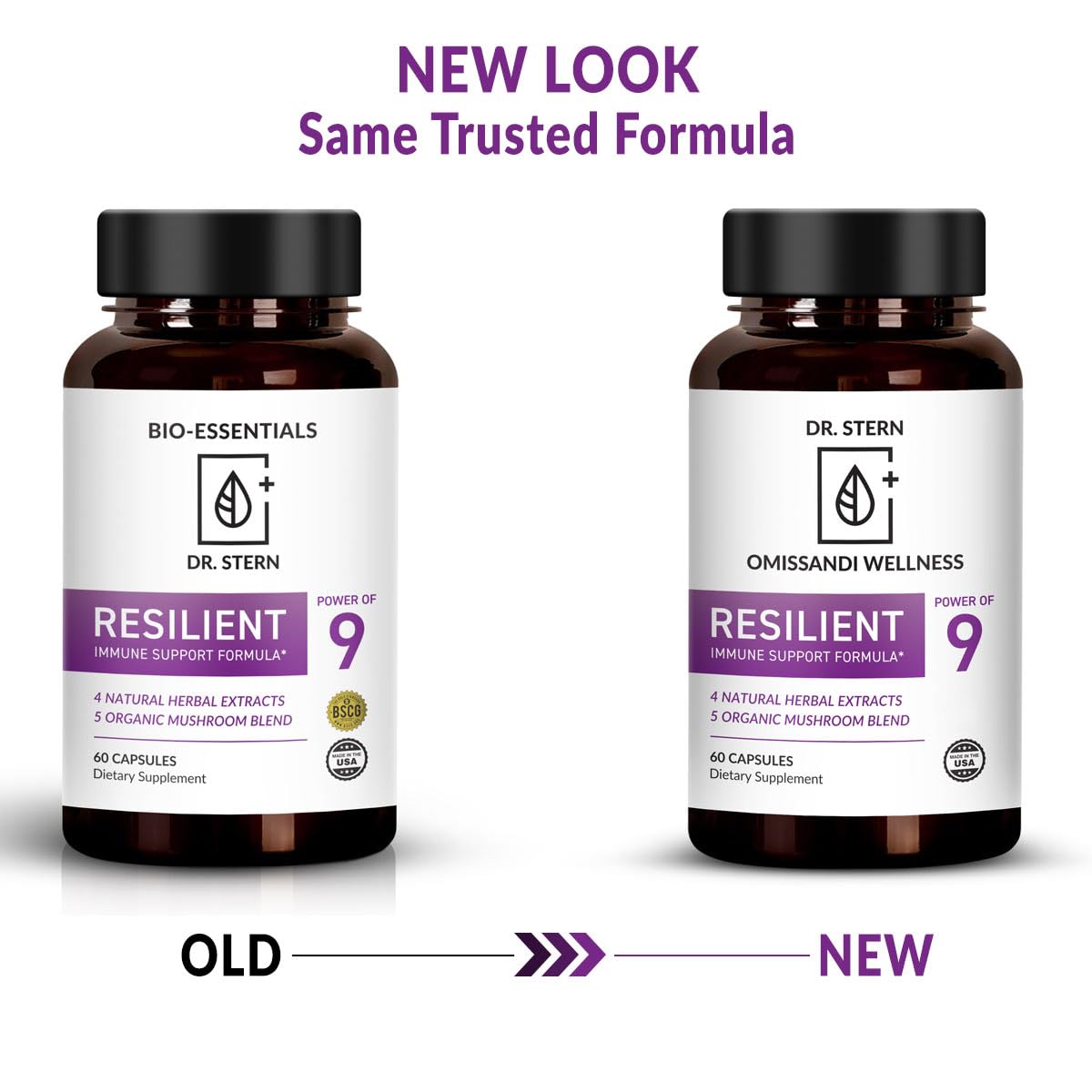 OMISSANDI-WELLNESS Resilient - Natural Immune System Support - Dr. Ian Stern Formulated - to boost your defenses - W/Organic Mushroom Blend, Echinacea, Astragalus & More - Vegan - Made in USA- 60 Caps - dailyvitalstore