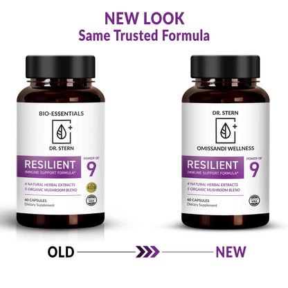 OMISSANDI-WELLNESS Resilient - Natural Immune System Support - Dr. Ian Stern Formulated - to boost your defenses - W/Organic Mushroom Blend, Echinacea, Astragalus & More - Vegan - Made in USA- 60 Caps - dailyvitalstore