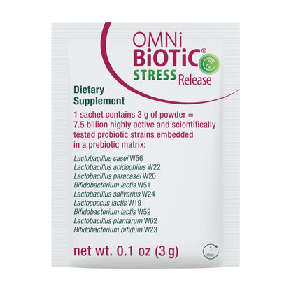 OMNi BiOTiC Stress Release - Clinically Tested Probiotic for Stress Management & Gut-Brain Axis Support - Stress Probiotic and Mood Probiotic - Vegan, Non-GMO (28 Daily Packets) - dailyvitalstore