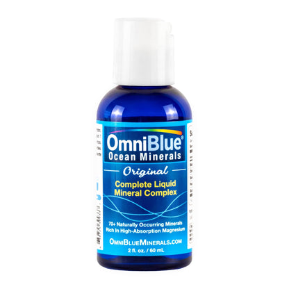 OmniBlue Ocean Minerals - 70+ Trace Minerals & Liquid Magnesium - Potassium, Chloride- Low Sodium - Natural Support for Sleep, Digestion, Regularity, Hydration & Electrolyte Balance (2 oz) - dailyvitalstore