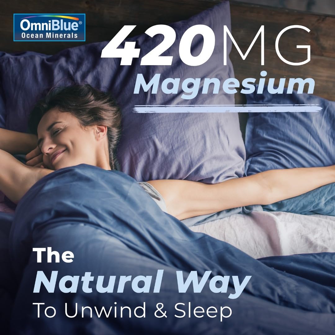 OmniBlue Ocean Minerals - 70+ Trace Minerals & Liquid Magnesium - Potassium, Chloride- Low Sodium - Natural Support for Sleep, Digestion, Regularity, Hydration & Electrolyte Balance (2 oz) - dailyvitalstore