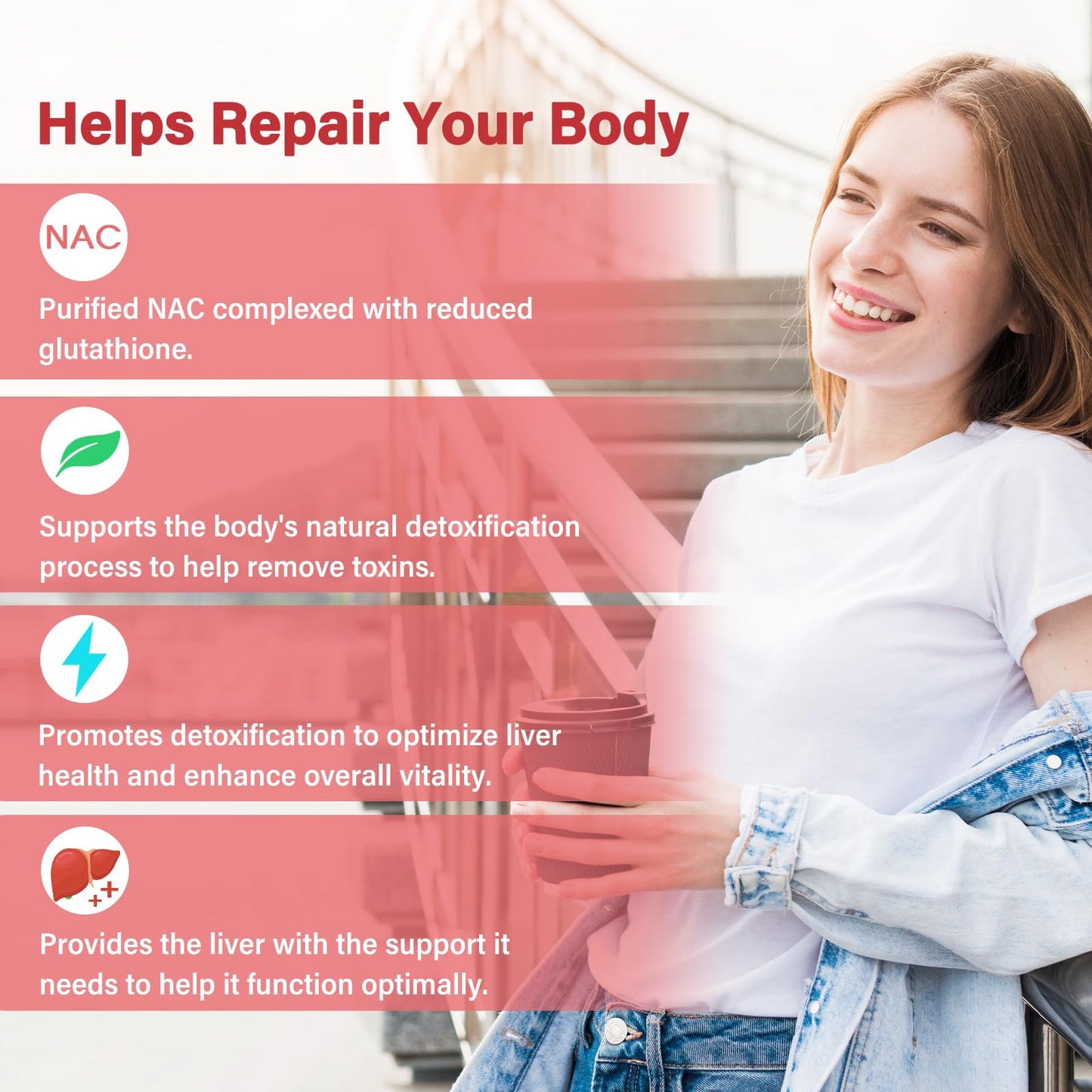 OMOGS Glutathione & NAC Supplement, with vtamin B & Selenium, Supports Liver Health, Cellular, Antioxidant, Energy Production & Immune - dailyvitalstore