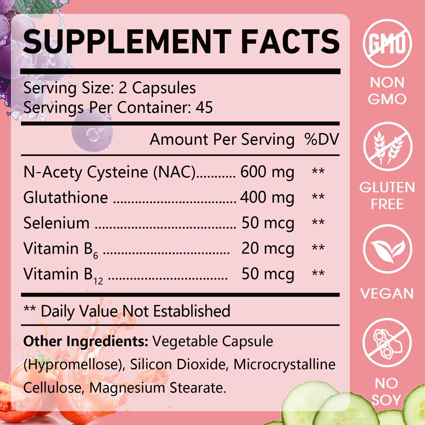 OMOGS Glutathione & NAC Supplement, with vtamin B & Selenium, Supports Liver Health, Cellular, Antioxidant, Energy Production & Immune - dailyvitalstore