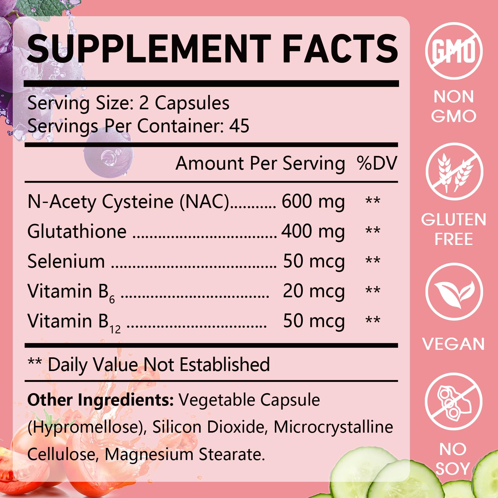 OMOGS Glutathione & NAC Supplement, with vtamin B & Selenium, Supports Liver Health, Cellular, Antioxidant, Energy Production & Immune - dailyvitalstore