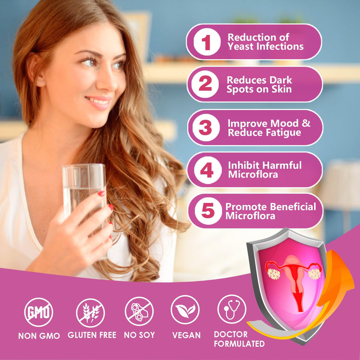 OMOGS Women's Probiotic,120-Billion-CFUs, 18 Strains, with 3 Prebiotics and Cranberry Extract, Help for Immune Booster, Digestive Health, Gut Health and Vaginal Health - dailyvitalstore