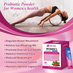 OMOGS Women's Probiotic,120-Billion-CFUs, 18 Strains, with 3 Prebiotics and Cranberry Extract, Help for Immune Booster, Digestive Health, Gut Health and Vaginal Health - dailyvitalstore