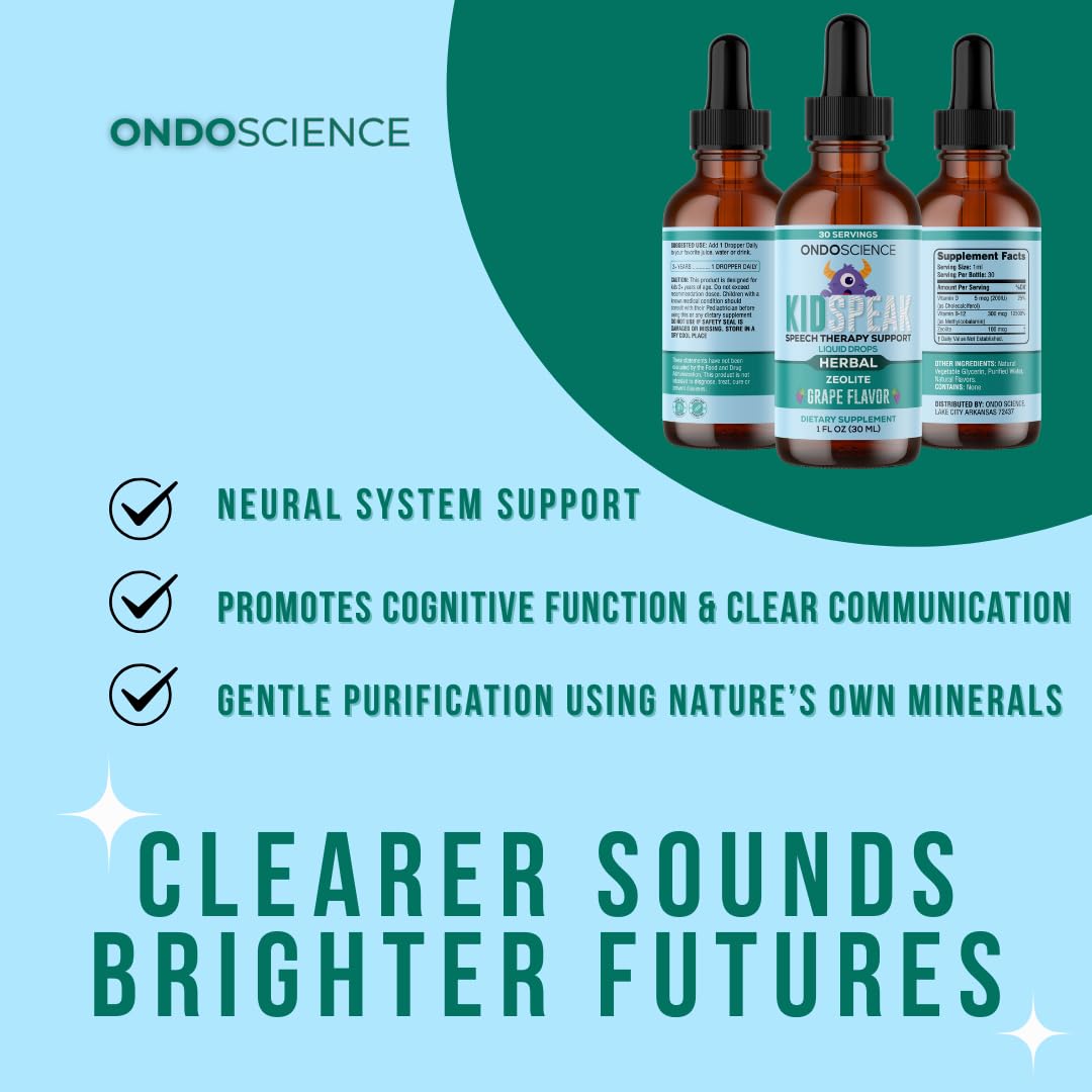 Ondo Science KIDSPEAK Speech Support Supplement for Children, Natural Vitamins and Minerals, Communication and Learning Aid - dailyvitalstore