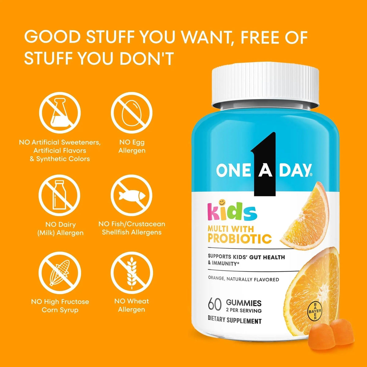 One A Day Kids Multivitamin with Probiotic, Multivitamin Gummies, Kids Probiotic for Digestive Health, Gummy Vitamins - dailyvitalstore