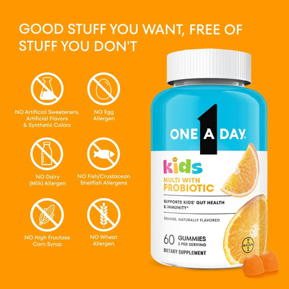 One A Day Kids Multivitamin with Probiotic, Multivitamin Gummies, Kids Probiotic for Digestive Health, Gummy Vitamins - dailyvitalstore