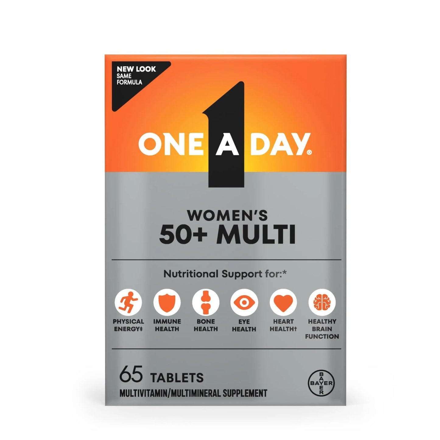 One A Day Multivitamin for Women 50 and Over Tablets, Womens Multivitamin 50 plus with Vitamins D, C, E, Zinc & Biotin, Daily Vitamins for Woman 50+, 65 Ct - dailyvitalstore