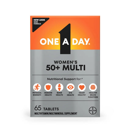 One A Day Multivitamin for Women 50 and Over Tablets, Womens Multivitamin 50 plus with Vitamins D, C, E, Zinc & Biotin, Daily Vitamins for Woman 50+, 65 Ct - dailyvitalstore