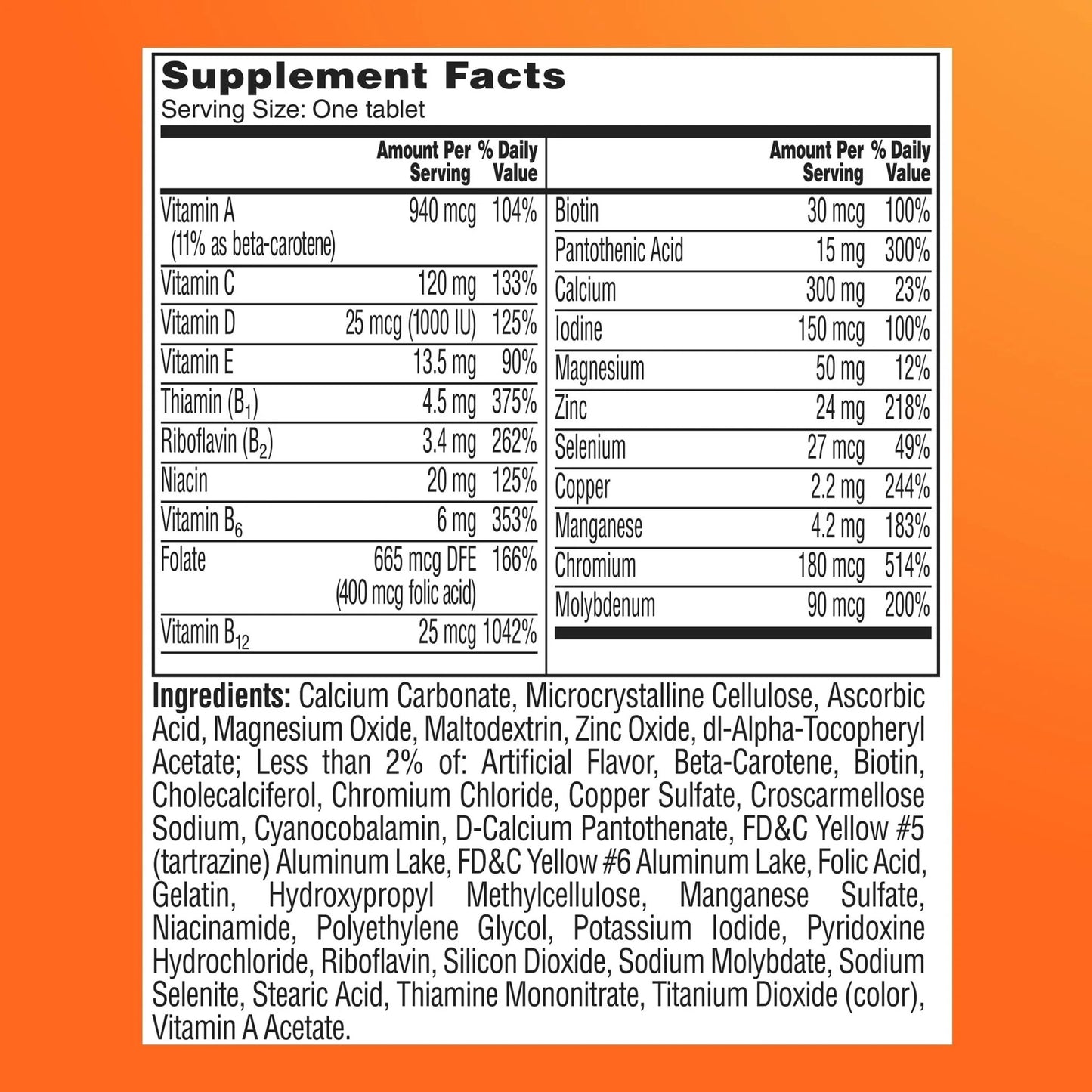 One A Day Multivitamin for Women 50 and Over Tablets, Womens Multivitamin 50 plus with Vitamins D, C, E, Zinc & Biotin, Daily Vitamins for Woman 50+, 65 Ct - dailyvitalstore