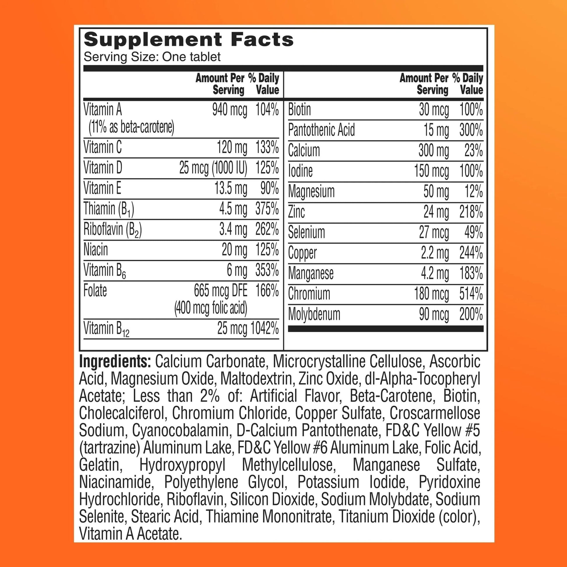 One A Day Multivitamin for Women 50 and Over Tablets, Womens Multivitamin 50 plus with Vitamins D, C, E, Zinc & Biotin, Daily Vitamins for Woman 50+, 65 Ct - dailyvitalstore