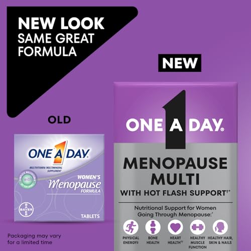 One A Day Women's Menopause Multivitamin with Vitamin A, Vitamin C, Vitamin D, Vitamin E and Zinc for Immune Health Support, Bone health, 50 Count - dailyvitalstore
