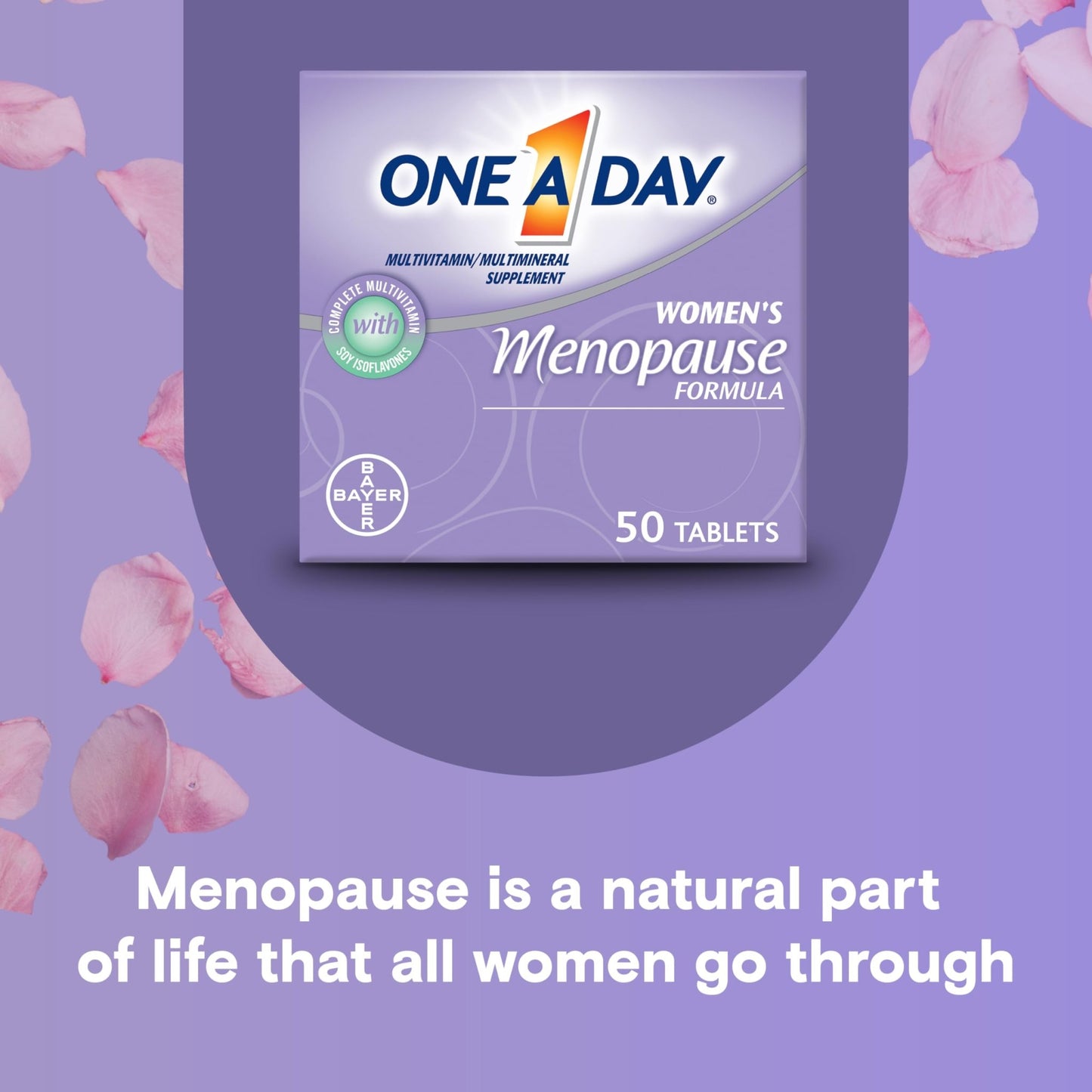 One A Day Women's Menopause Multivitamin with Vitamin A, Vitamin C, Vitamin D, Vitamin E and Zinc for Immune Health Support, Bone health, 50 Count - dailyvitalstore