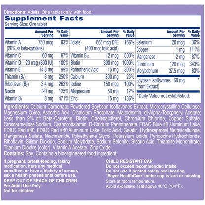 One A Day Women's Menopause Multivitamin with Vitamin A, Vitamin C, Vitamin D, Vitamin E and Zinc for Immune Health Support, Bone health, 50 Count - dailyvitalstore