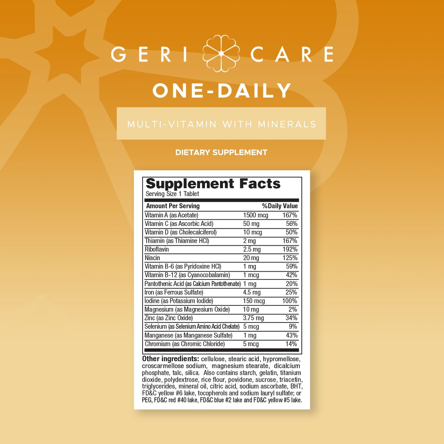 One-Daily Multivitamins with Minerals for Men & Women (100 Tablets) by GeriCare| High-Potency Multi-Vitamin & Multimineral Dietary Supplement for Immunity, Energy| Complete Daily Nutritional Support - dailyvitalstore