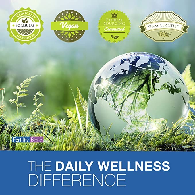 One Month Supply Each-FERTILITY BLEND Supplement for MEN (60 Tablets) and FERTILITY BLEND Supplement for WOMEN (90 Tablets).by The Daily Wellness Co. - dailyvitalstore