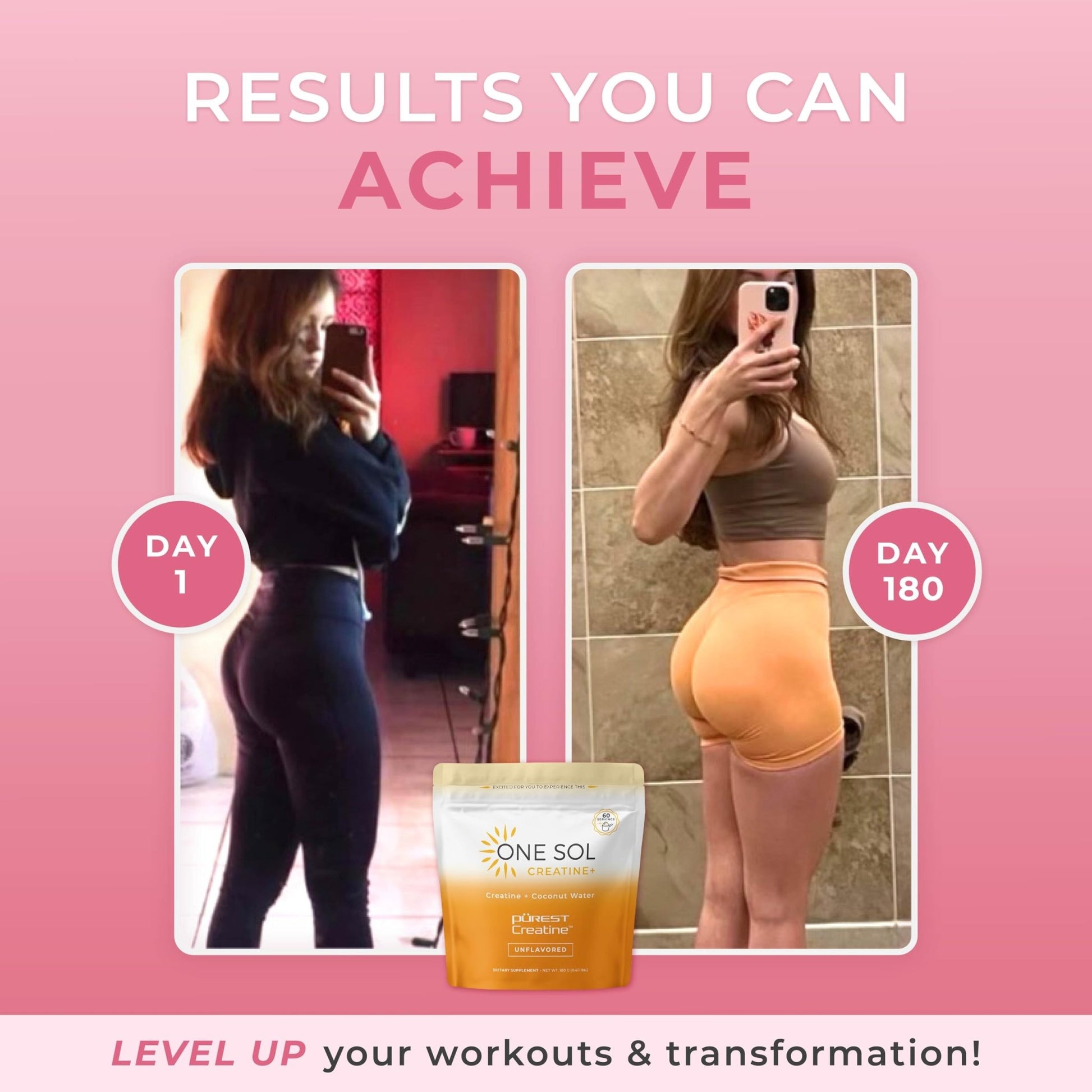 One Sol Creatine for Women, All Natural Women's Creatine Powder w Pure Creatine & Coconut Water, Increase Lean Muscle Mass, Reduce Recovery Time, Promotes Brain & Bone Health (Unflavored, 60 Servings) - dailyvitalstore