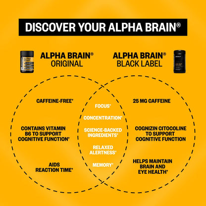 ONNIT Alpha Brain Black Label Capsules, IGEN Non-GMO Tested Citicoline Brain Supplement for Concentration and Memory, Lion’s Mane, Lutemax Lutein, L Theanine and Mucuna Pruriens, 80 Count - dailyvitalstore