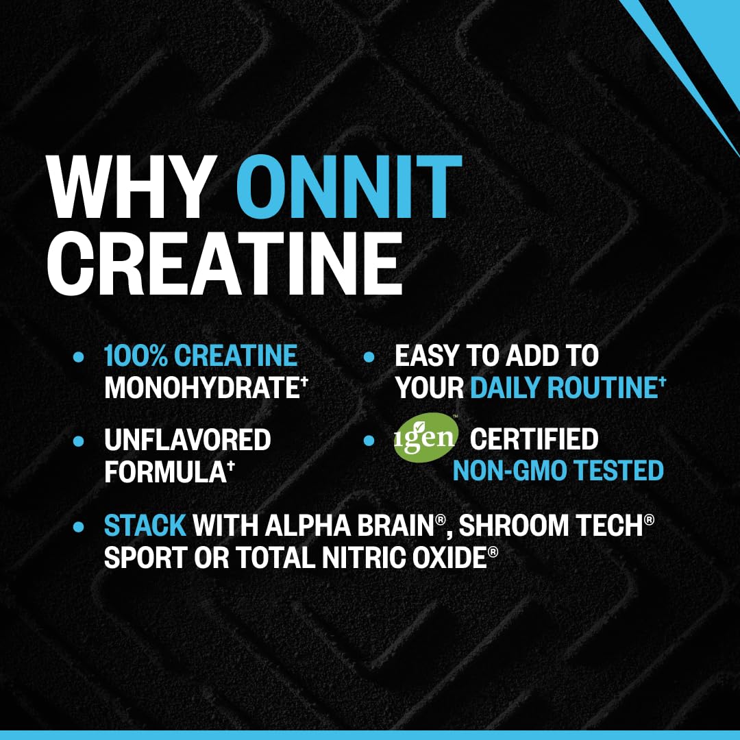 ONNIT Creatine Monohydrate Powder – Unflavored, 90-Serving Value Size – Supports Strength, Lean Muscle, and Brain Energy† – Keto Friendly - dailyvitalstore