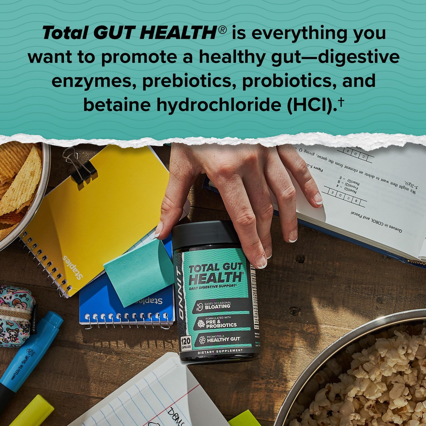 ONNIT Total Gut Health Daily Digestive Support, IGEN™ Non-GMO Tested Digestion Supplement for Women and Men with 7 Strains of Probiotics, - dailyvitalstore