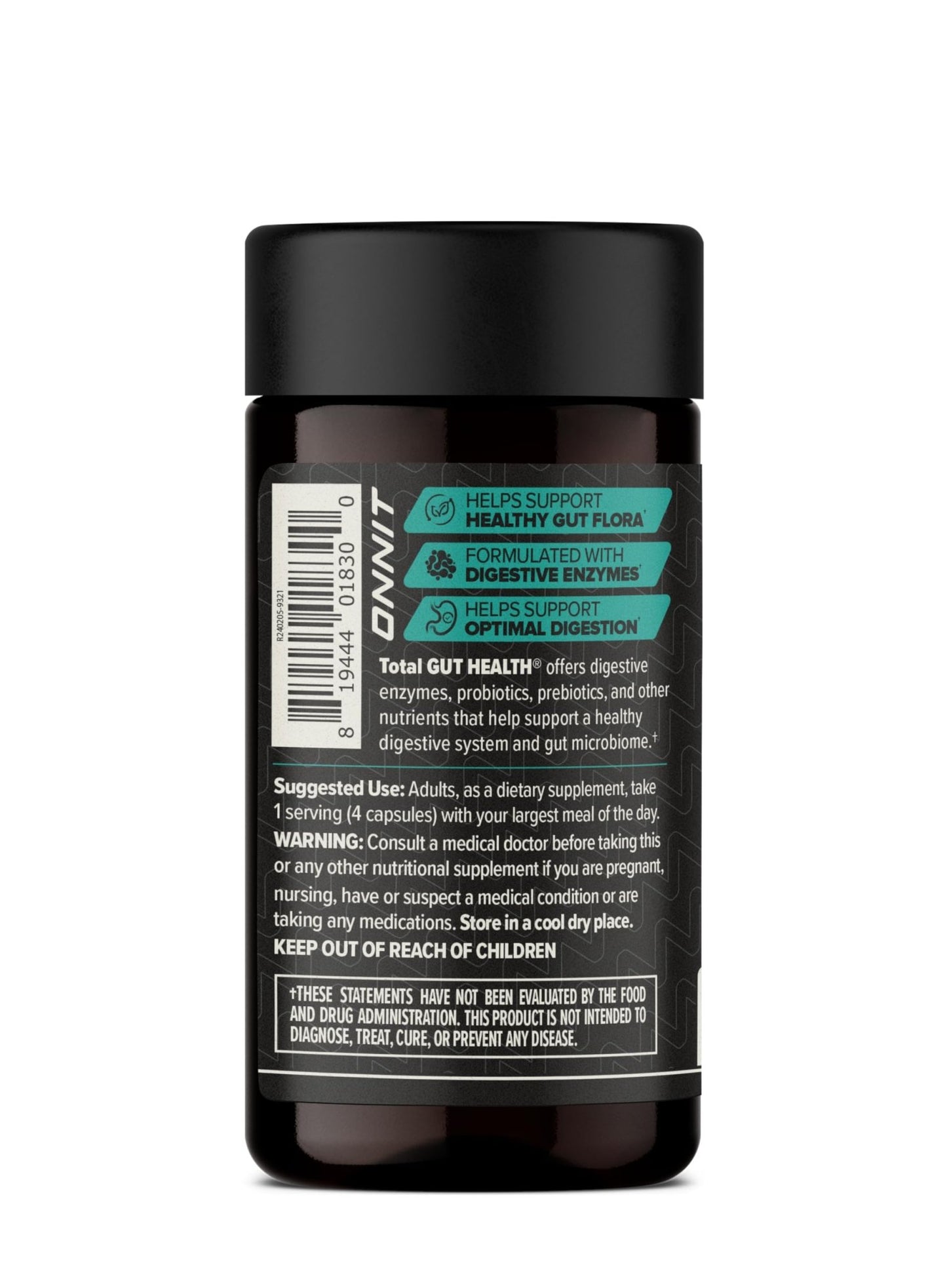 ONNIT Total Gut Health Daily Digestive Support, IGEN™ Non-GMO Tested Digestion Supplement for Women and Men with 7 Strains of Probiotics, - dailyvitalstore