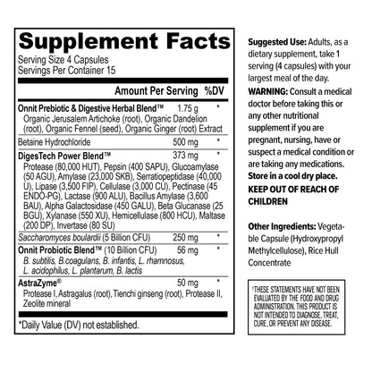 ONNIT Total Gut Health Daily Digestive Support, IGEN™ Non-GMO Tested Digestion Supplement for Women and Men with 7 Strains of Probiotics, - dailyvitalstore