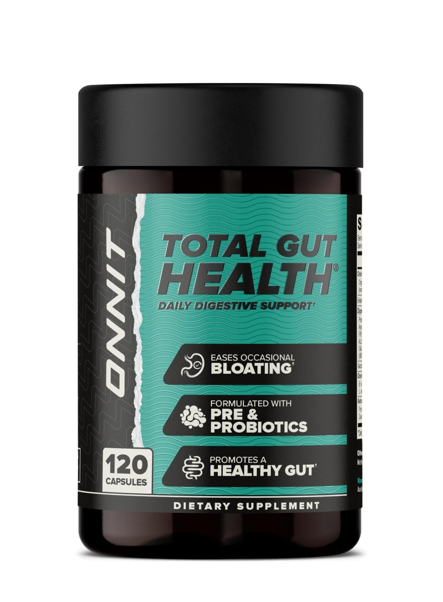 ONNIT Total Gut Health Daily Digestive Support, IGEN Non-GMO Tested Digestion Supplement for Women and Men with 7 Strains of Probiotics, Prebiotics, - dailyvitalstore