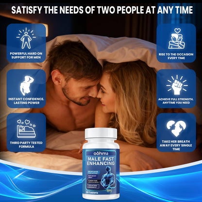 Oohma New Male Enhancing Supplement, Designed to be Fast Acting for Blood Flow to Gain Length & Girth + Stamina, Maca, Epimedium, and Other Natural Ingredients, 3rd Party Tested Supplement 60 Tablets - dailyvitalstore